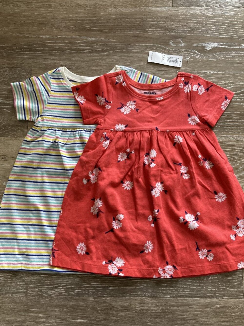 Old Navy Flower and Stripe Dress Set Size 12mo